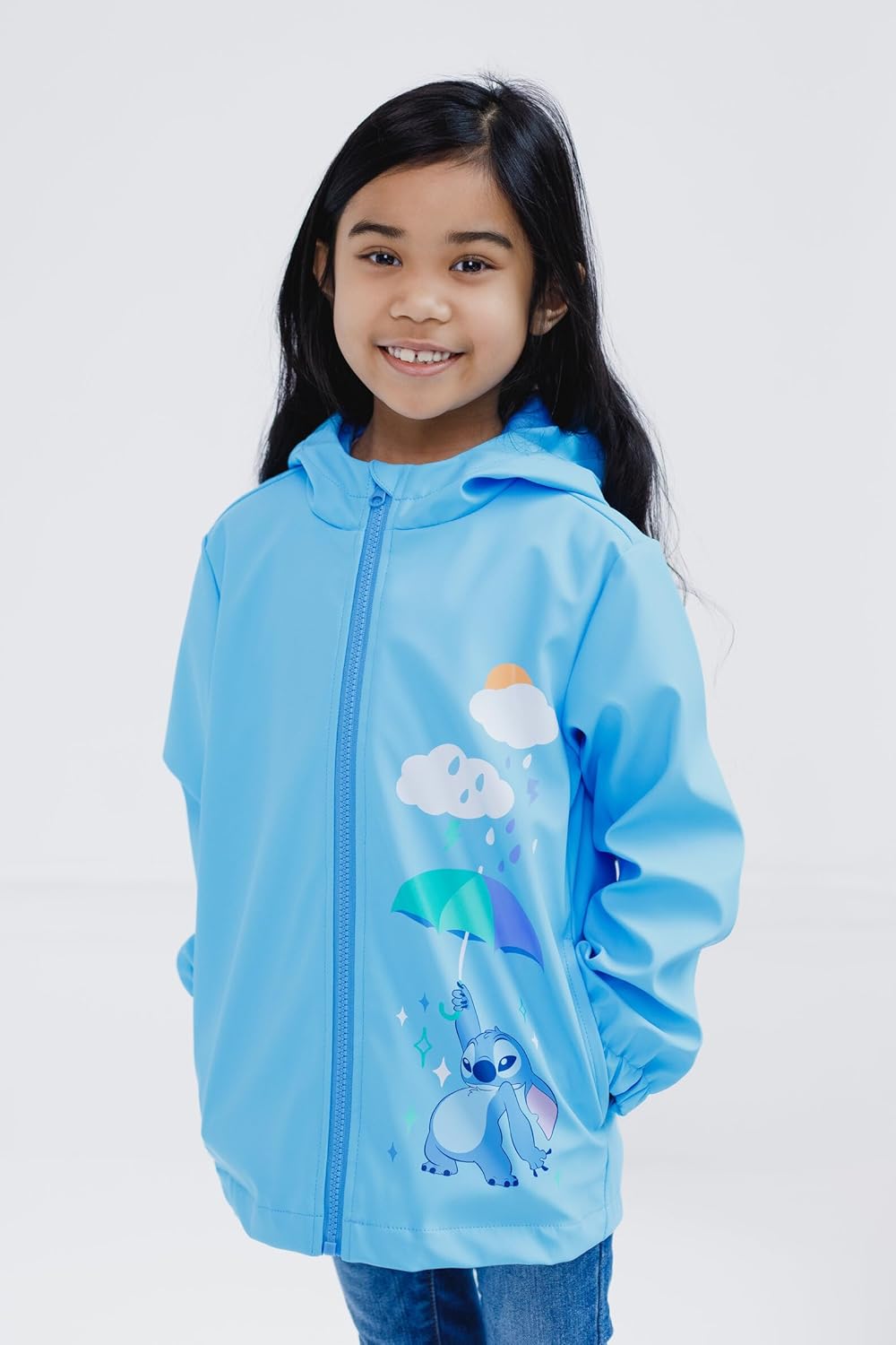 Disney Girls Zip Up Waterproof Rain Jacket Toddler to Big Kid Sizes (2T - 14-16)