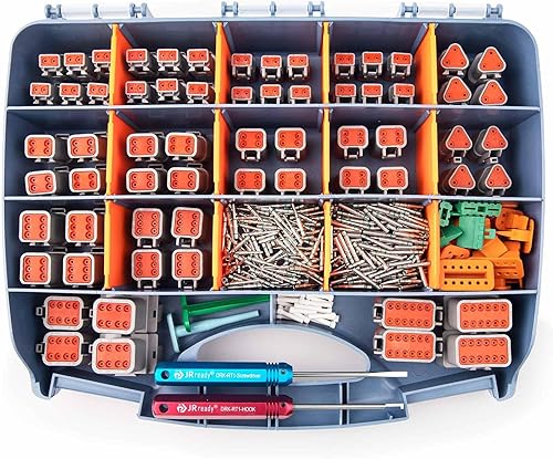 JRready ST6309 Deutsch Kit de conectores 416 piezas - 2 3 4 6 8 12 pines DT conectores con tamaño 16 contactos sólidos (14-20AWG), conector