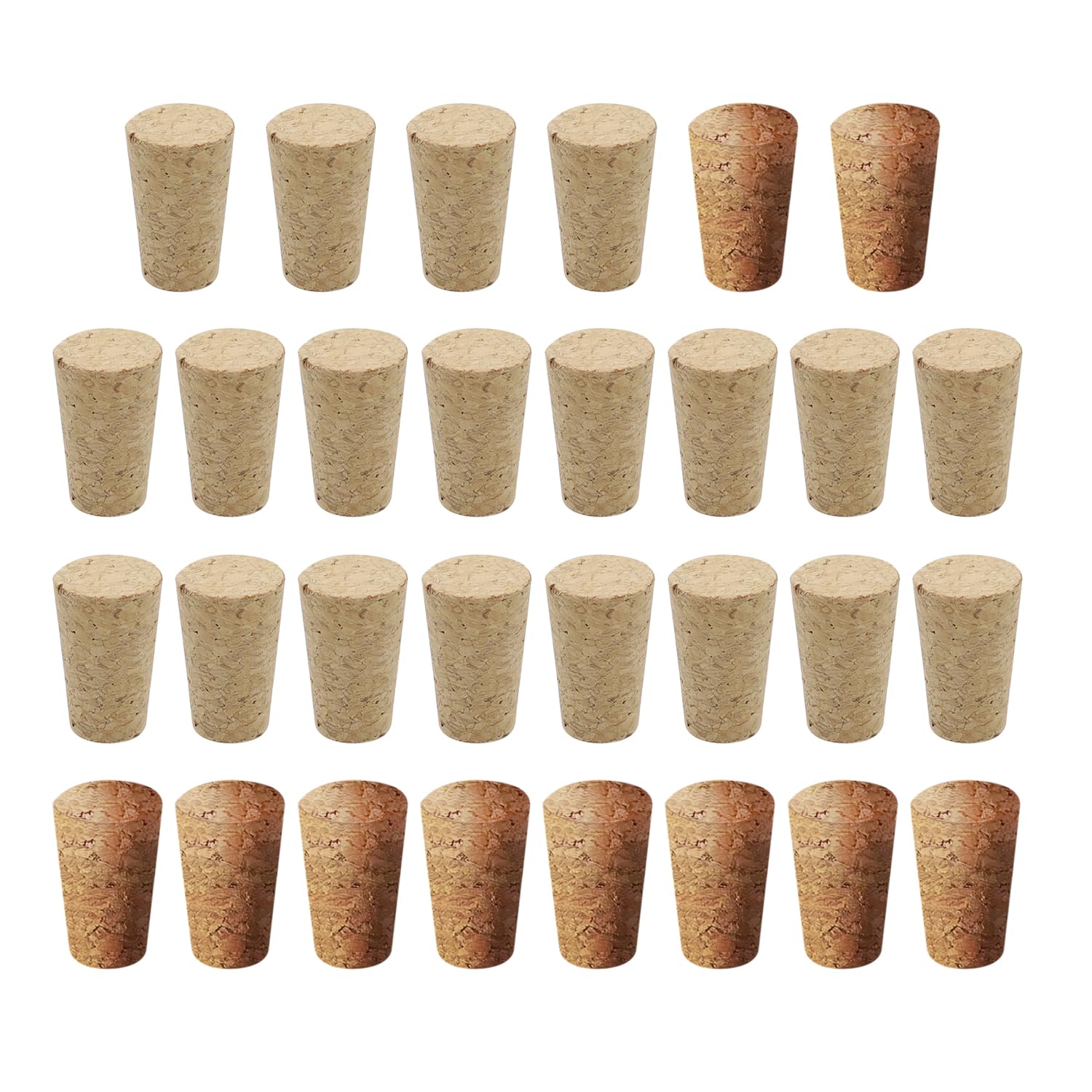 Paquete de 30 tapones de corcho cónicos, tapones de botella de vino, tapones de corcho de repuesto, tapones de botella a prueba de fugas, tapones de sellado, manualidades de corcho