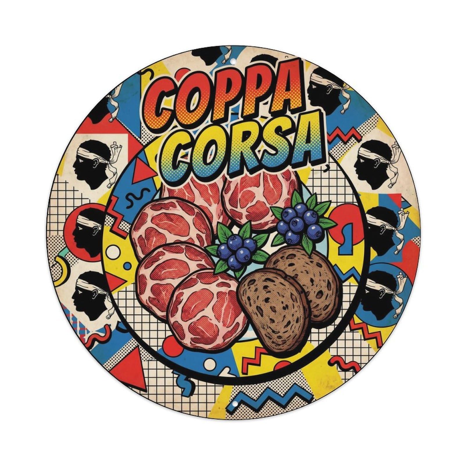 France Food North Corsica Travel Cured Pork Neck Metal Tin Sign