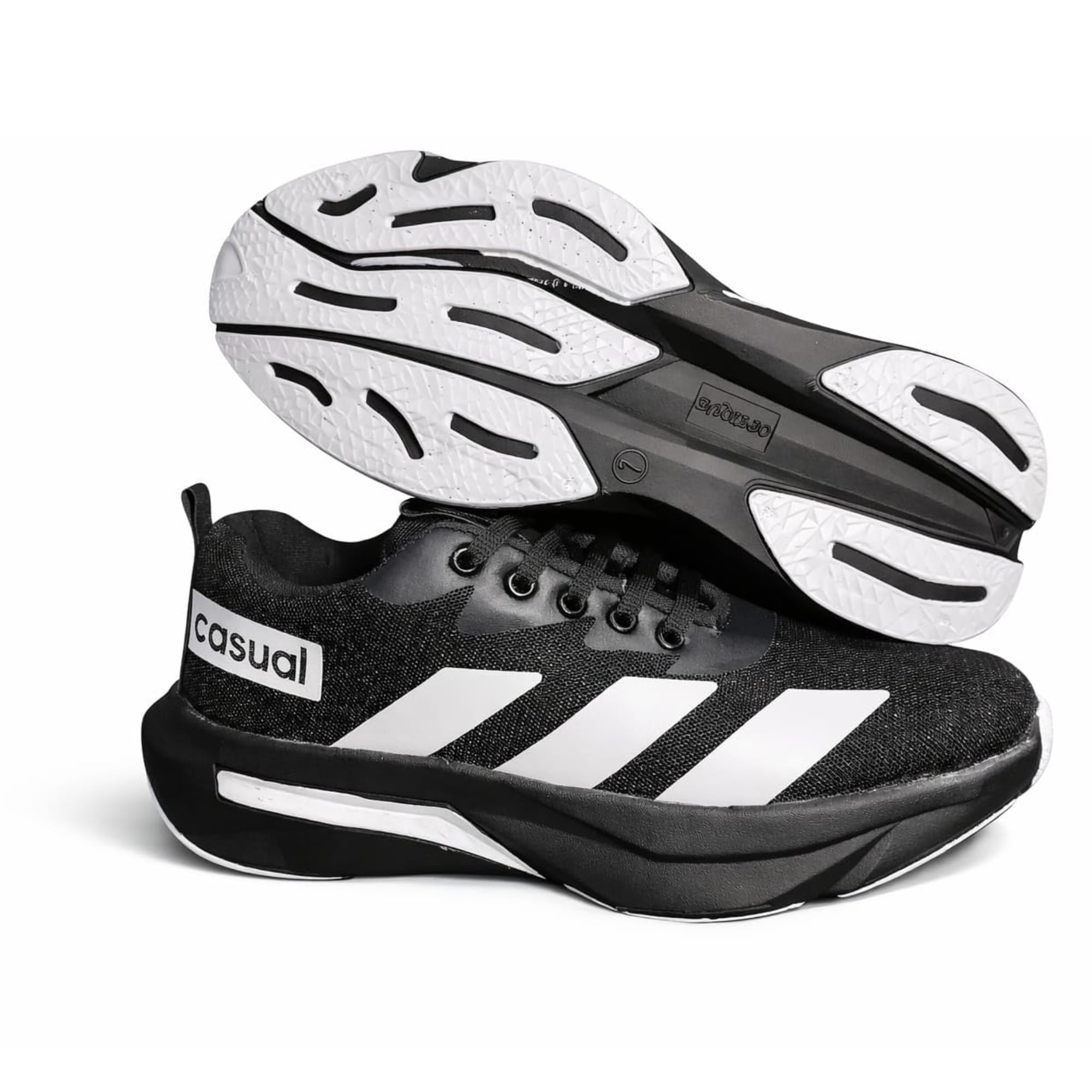 Mens Sports Running Shoes Lightweight Breathable Mesh Sneakers Lace Up Comfortable Cushion Sole Training Gym Walking Shoes (Black, UK Footwear Size System, Adult, Men, Numeric, Medium, 7)-image-38