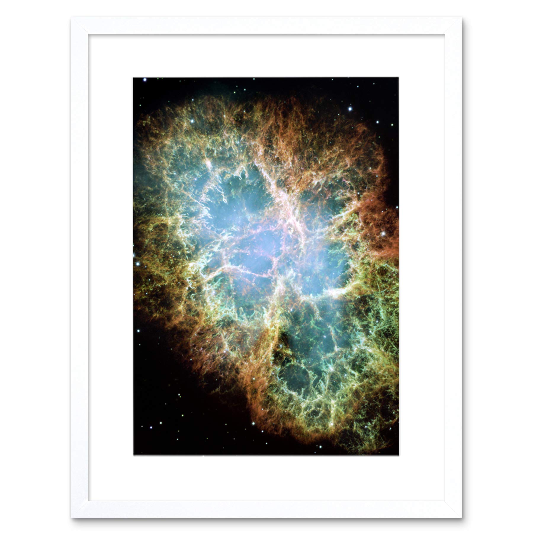 Wee Blue Coo Hubble Space Telescope Image Of The Crab Nebula Framed Wall Art Print