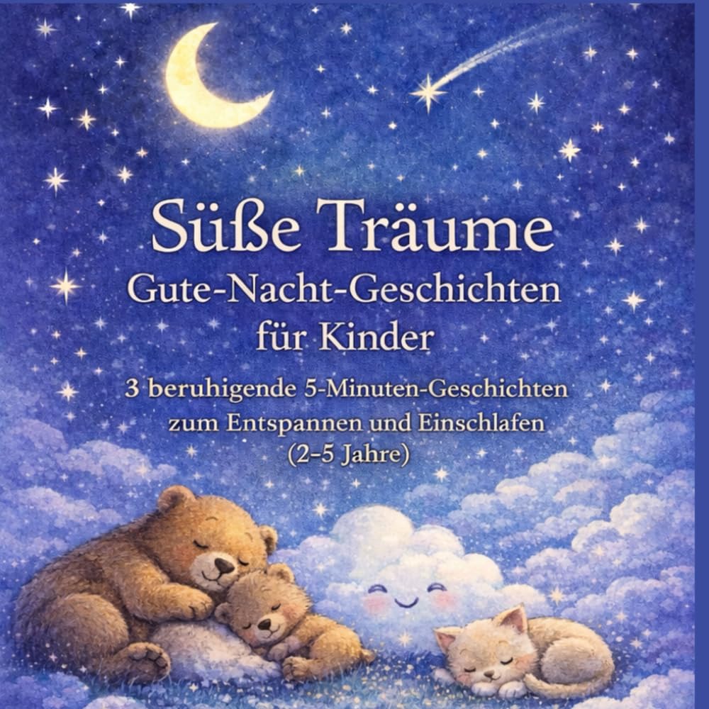Süße Träume – Gute-Nacht-Geschichten für Kinder: 3 beruhigende 5-Minuten-Geschichten zum Entspannen und Einschlafen (2–5 Jahre) (Süße Träume Reihe)