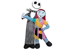 Gemmy Airblown Inflatable Jack and Sally Dancing Scene Disney Christmas Decoration, 6 ft Tall, Multi