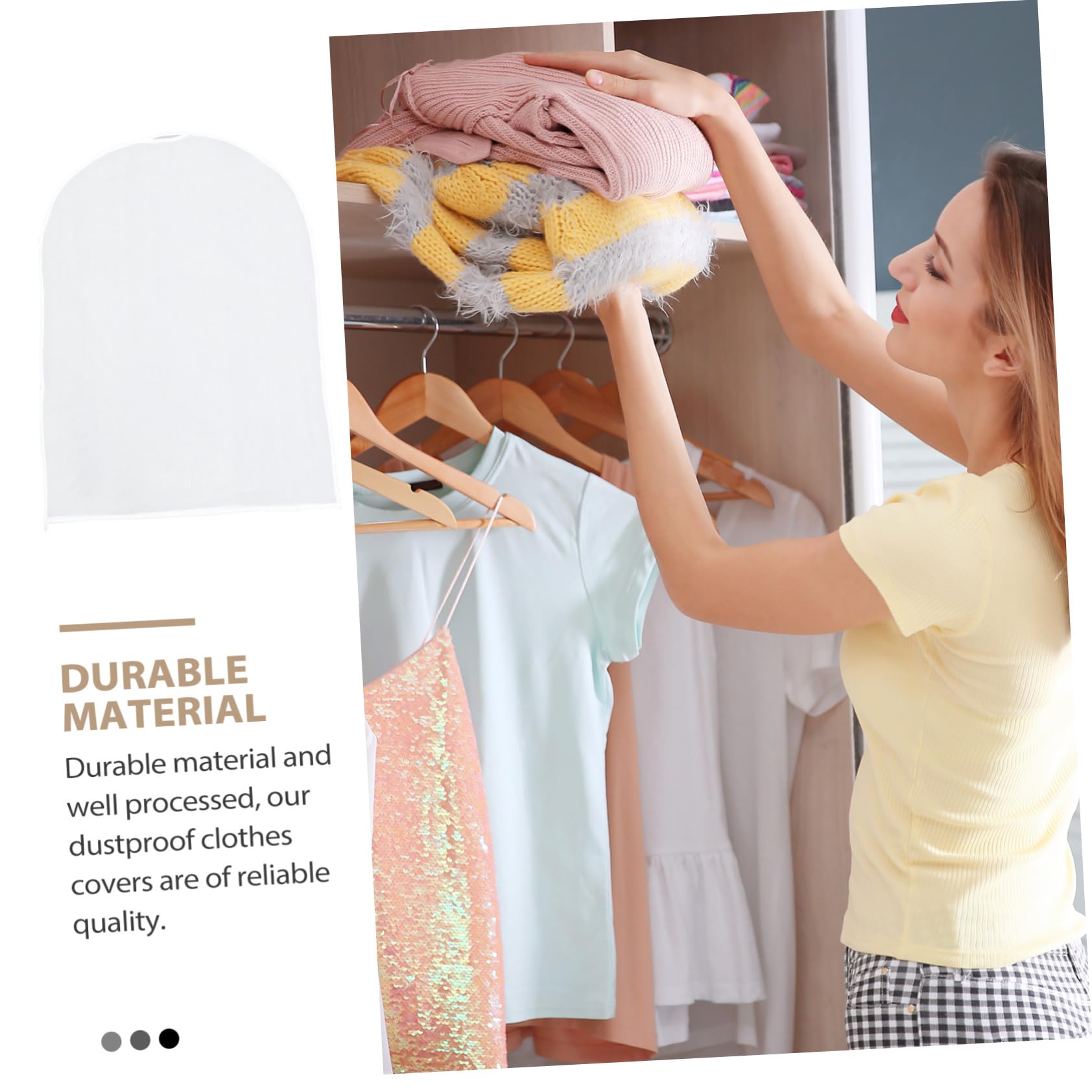 10 piezas Protectoras para Ropa de Hogar Fundas Translúcidas Polvo para Abrigos y Trajes Cubre Armario Reutilizable de EVA Premium sin Cremallera Diseño Ligero y para