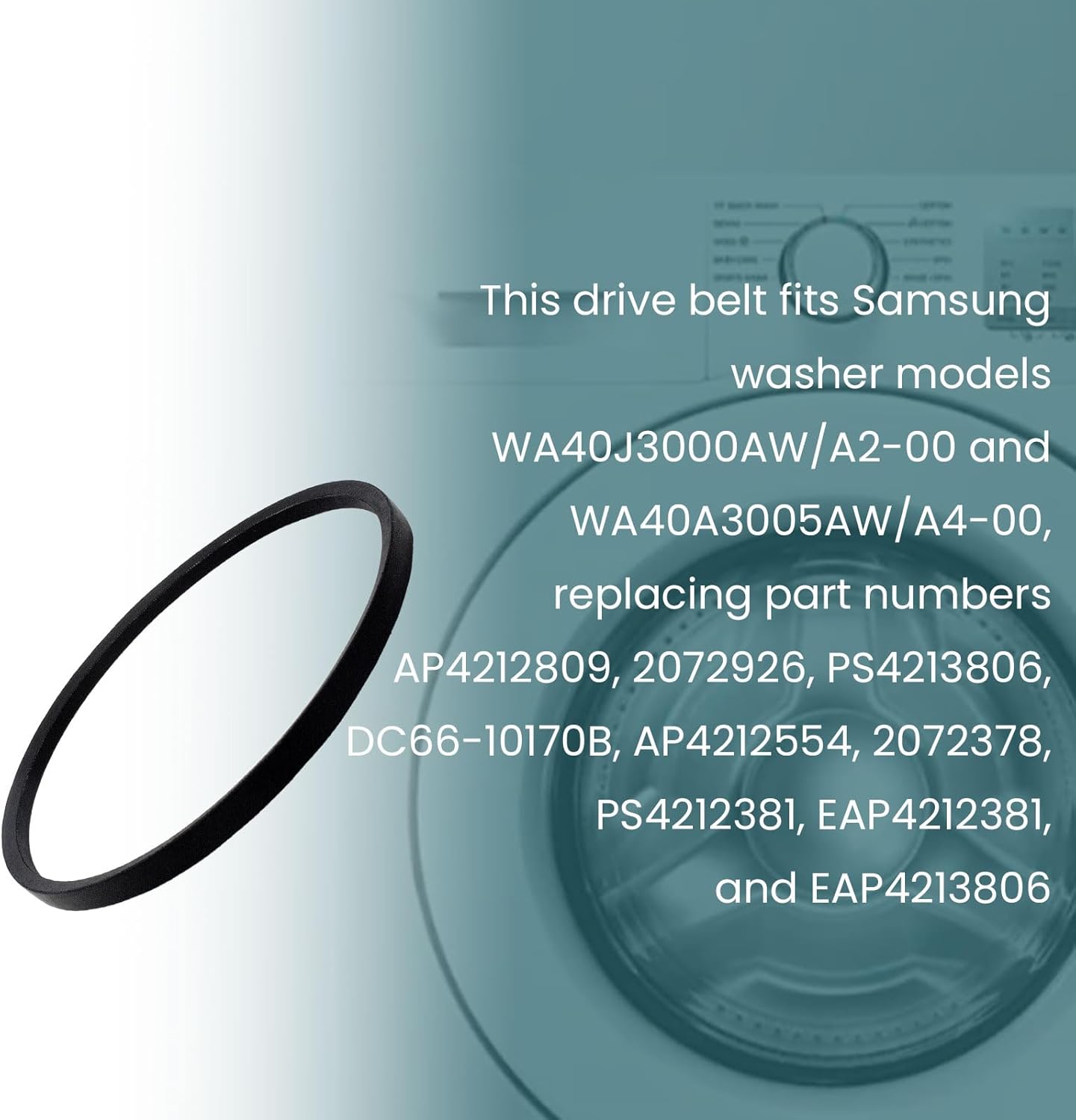 2 Pack Compatible with Samsung Washing Machine Drive Belt DC66-10170B AP4212809 PS4213806 Triangle V-belt for WA40J3000AW/A2-00 WA40A3005AW/A4-00