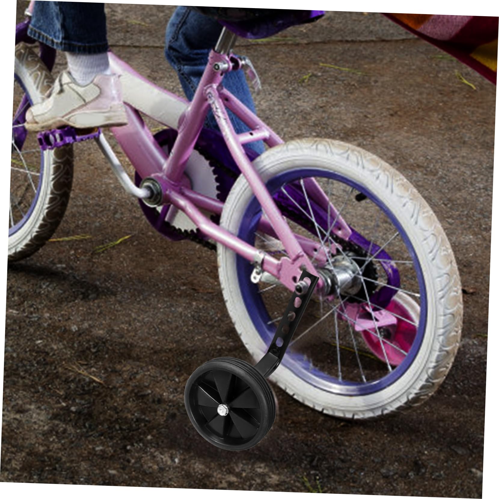 ifundom Rotelle per Bicicletta per Bambini, Stabilizzatori in Metallo Neri, Facili da Installare, per Ruote da 12-20 Pollici, Set 1