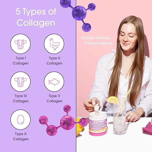 Miniatura 5 de Obvi Polvo de péptido de colágeno de calostro  Péptidos de colágeno múltiple con calostro bovino alimentado con pasto  Apoya la salud intestinal,