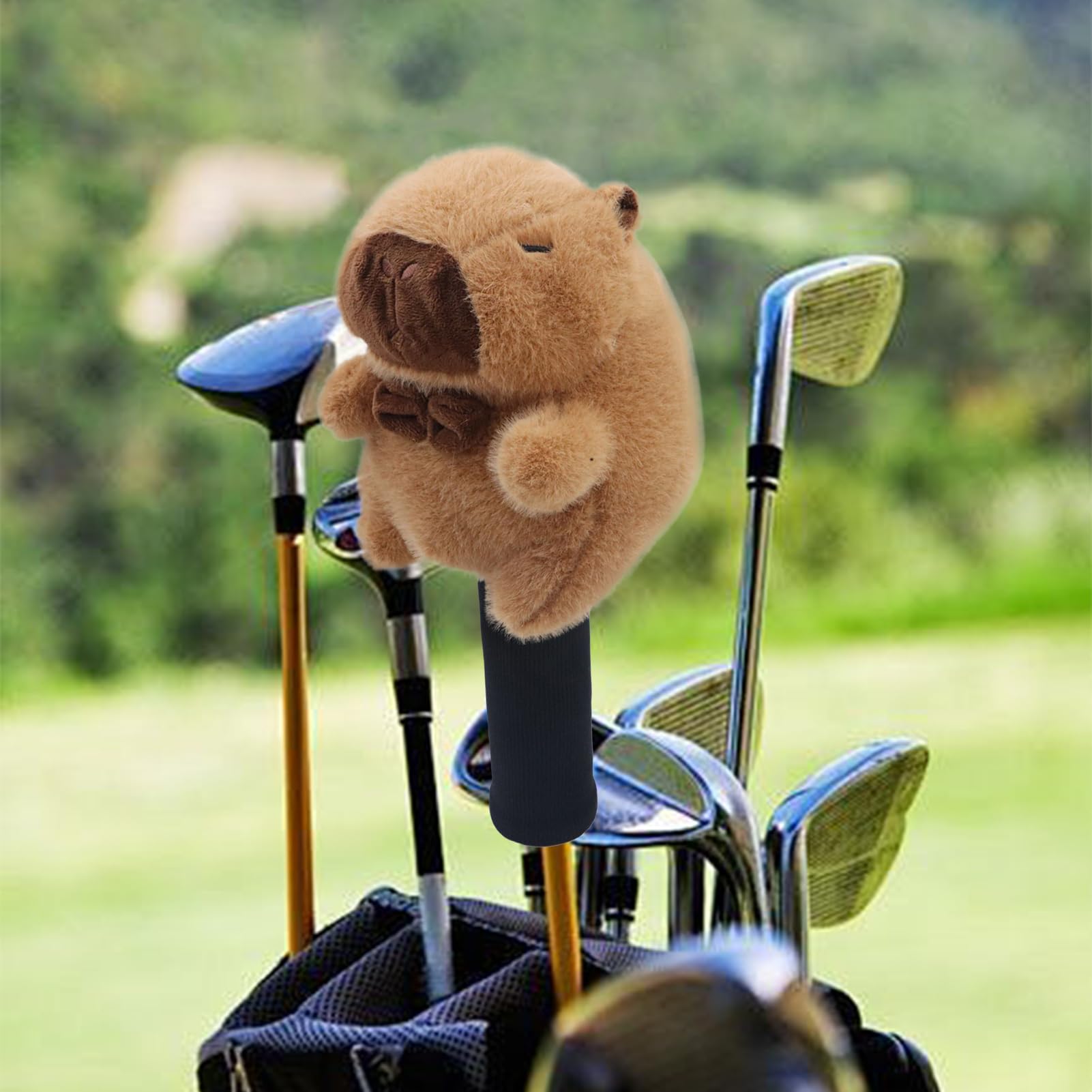 Couverture de Club de Golf Capybara, Couvre-Chefs de Pilote de Dessin animé, Couvre-Chef de Club de Golf en Peluche Capybara Mignon, équipement de Protection en Peluche pour Femmes et Hommes