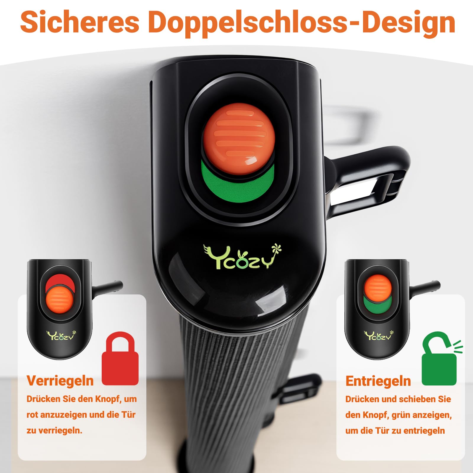 Ycozy Ogrodzenie dla dzieci 0-150 cm, chowana bramka dla psa ze wzmocnionymi drążkami, zapobieganie przechodzeniu przez pełzanie, zwijane schody, do wewnątrz i na zewnątrz