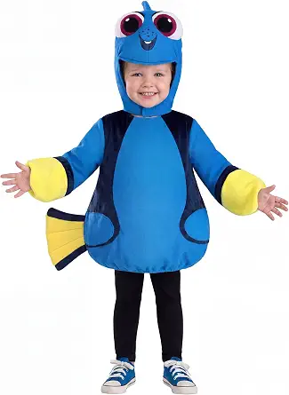 Disney Pixar Dory Kids Costume | Child Finding Nemo Outfit with Plush Suit and Headpiece for Halloween