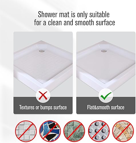 Miniatura 8 de Alfombra de ducha cuadrada 24 pulgadas* 24 pulgadas gris claro para baño