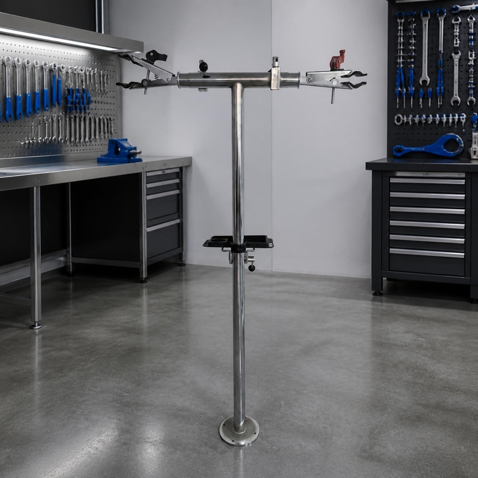 harayaa Supporto per Riparazione Bici con Vassoio Portautensili in Metallo per Manutenzione E Pulizia Adatto per Officina Domestica, Stile A