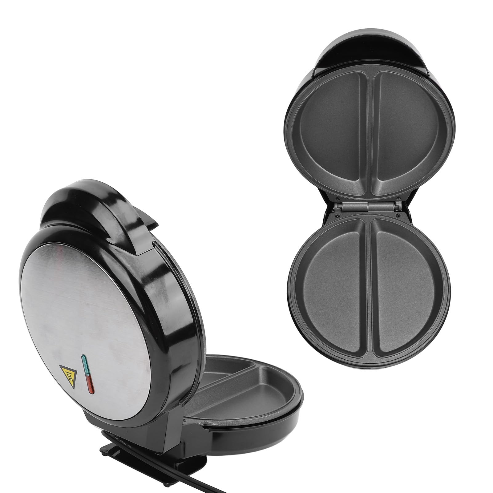 Máquina para Hacer Pizza Eléctrica Profesional, Máquina para Pizza de Encimera de 850 W, Horno para con Placas Antiadherentes de 12 Pulgadas, Calefacción Uniforme para (Enchufe europeo 220V)