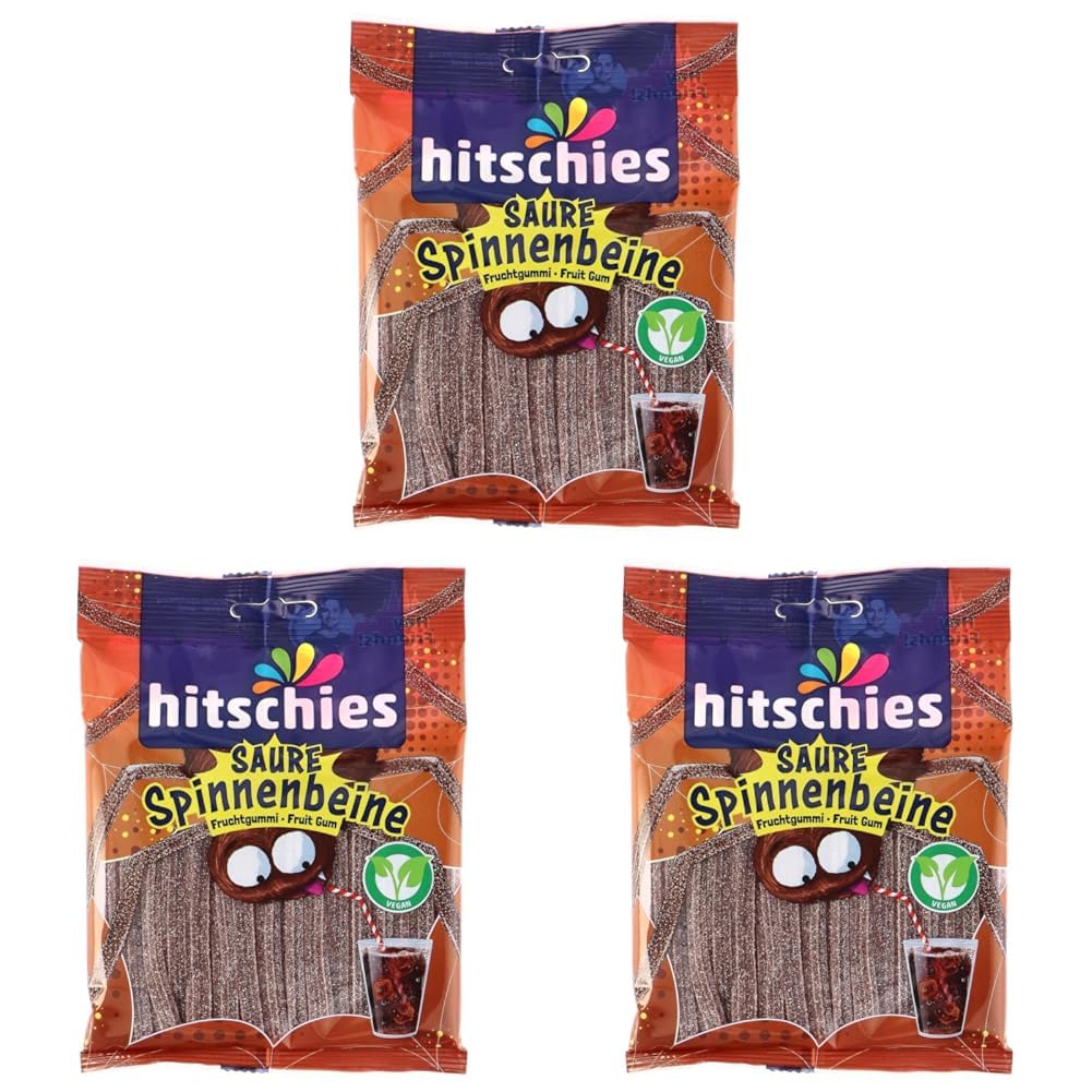 Hitschies Saure Spinnenbeine, Cola, 125 g (Packung mit 3)