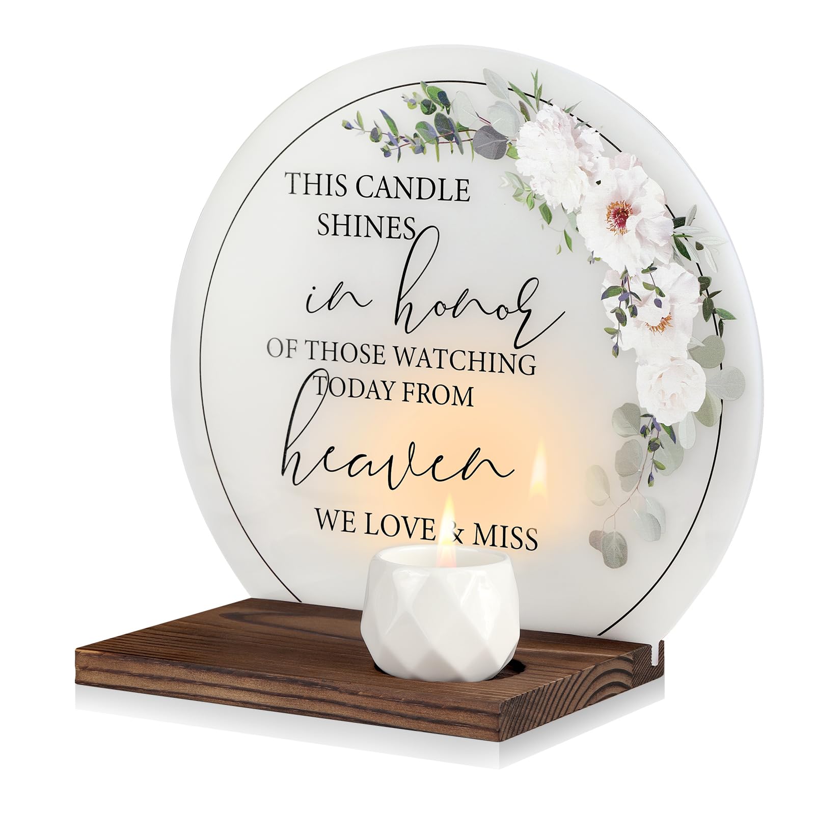 Memorial Candle Sympathy Gifts Wedding Memorial Sign, Memorial Service Decorations, Bereavement Gifts for Loss of Loved One, in Memory of Mom/Father/Husband