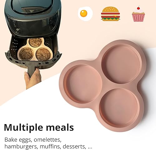 Miniatura 4 de ARIALASQUALITY - 7 forros de silicona para freidoras de aire, molde de huevo para freidora de aire, accesorios para freidoras de aire, silicona para