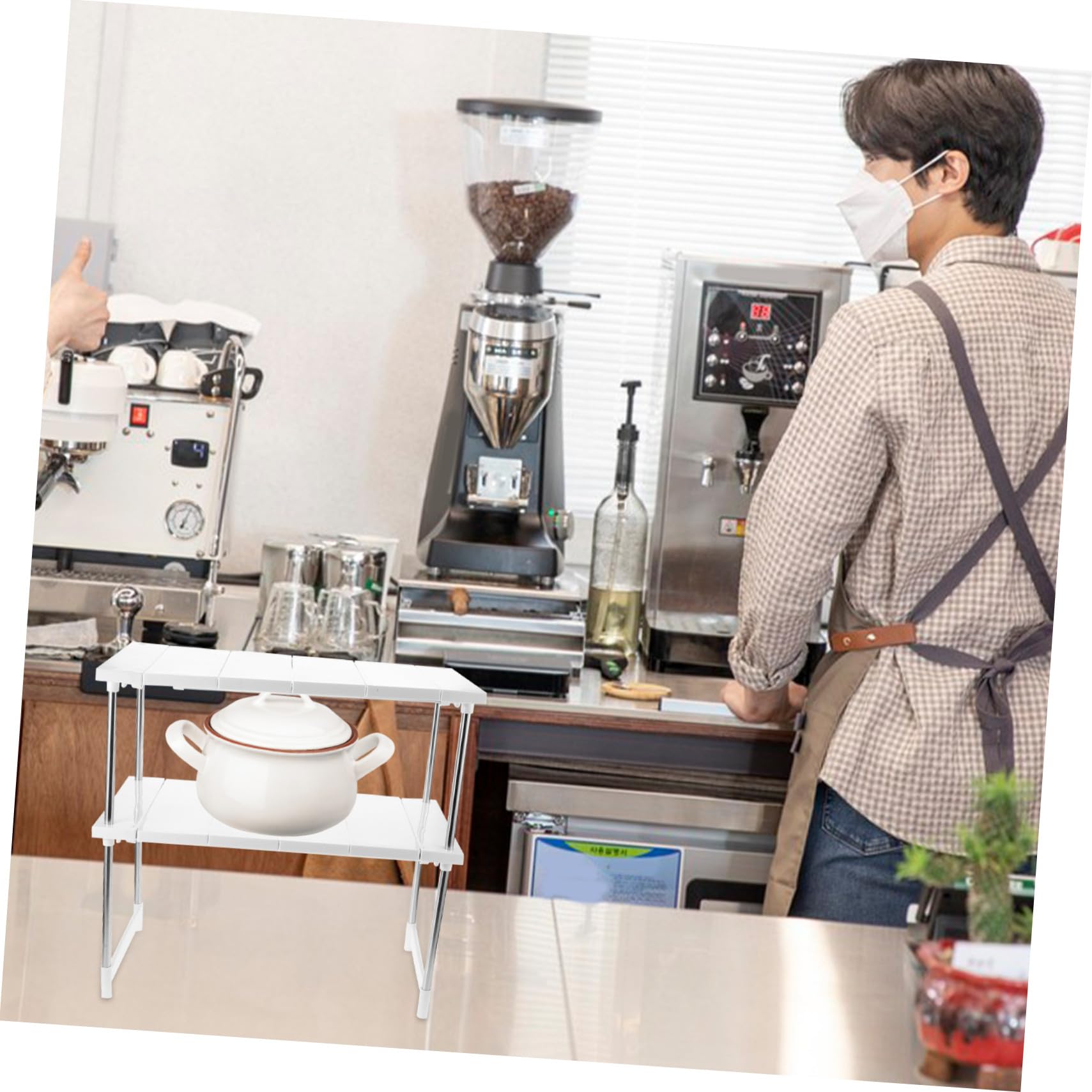 Soporte para Horno de Acero Inoxidable Ajustable de Cocina