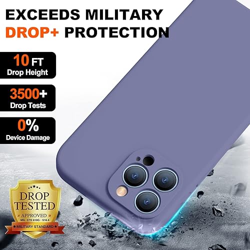 Miniatura 6 de TISOOG Funda compatible con iPhone 14 Pro Max, con 2 protectores de pantalla de vidrio templado 9H, protección de cámara forro de microfibra Funda