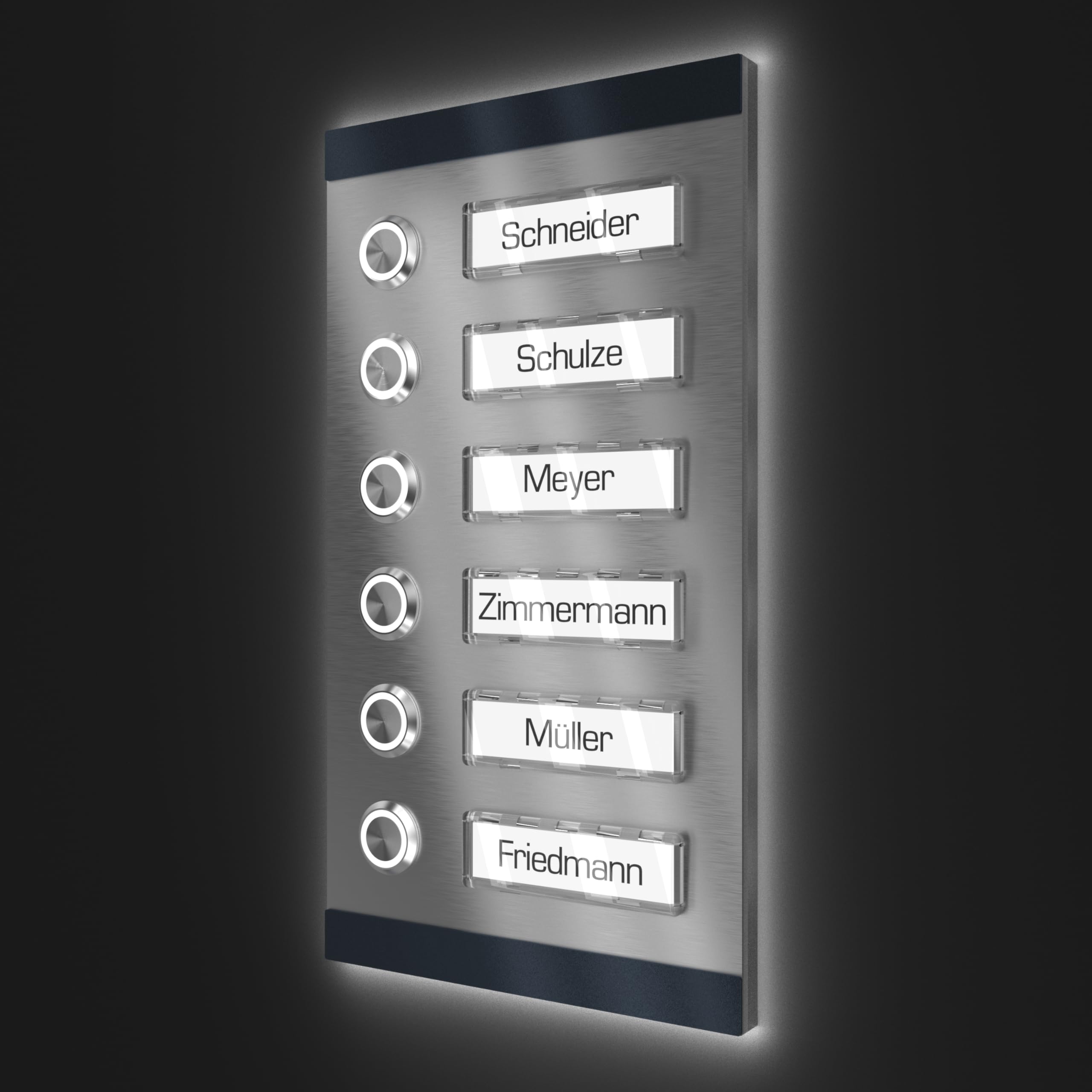 Sonnette Sonnette De Porte, Sonnette Design, En Acier Inoxydable Revêtu Par Pulvérisation Six D'angle Gris Métallique U2013 Bravios
