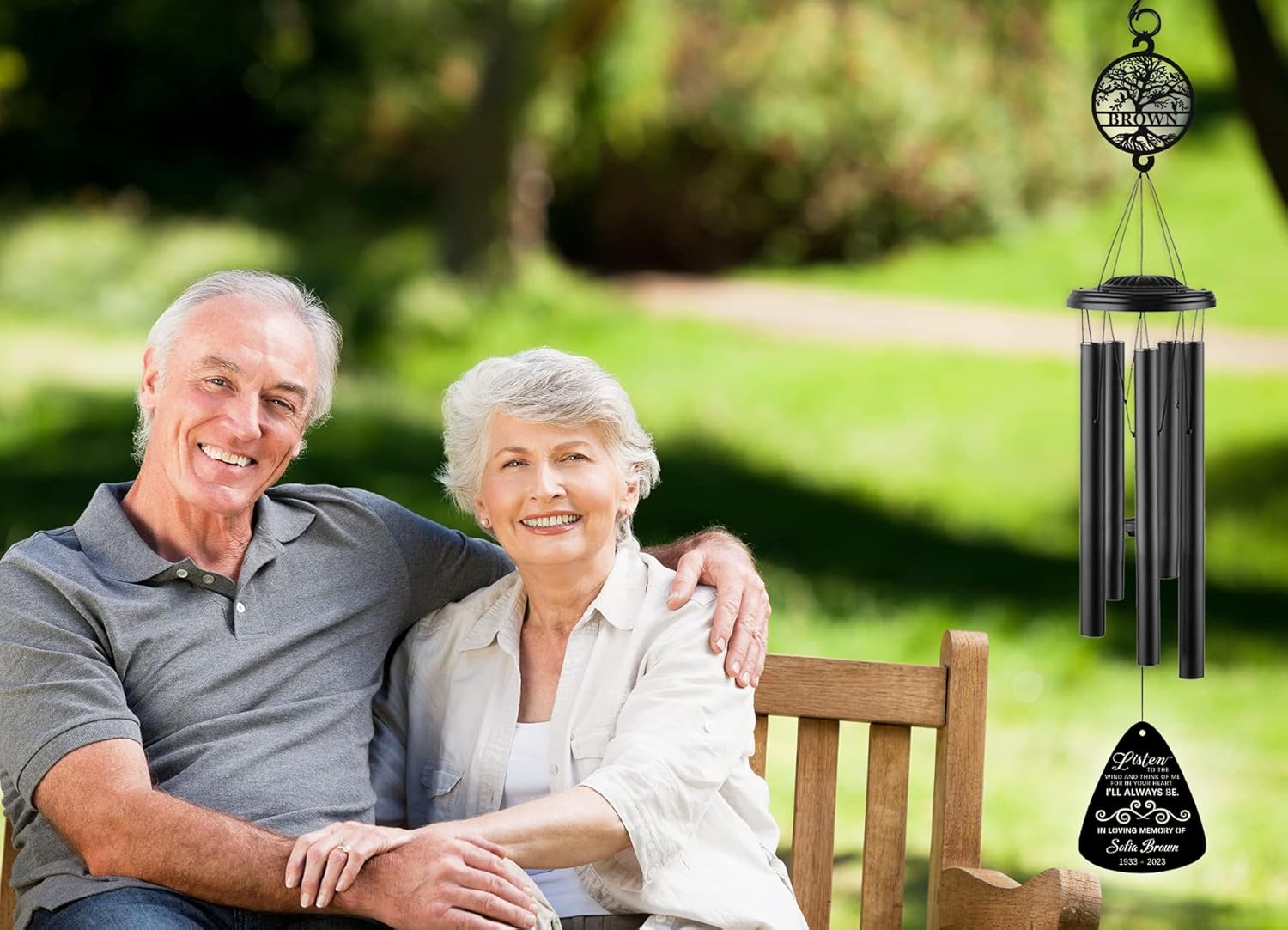 Sympathy Wind Chimes, Personalized Remembrance Gift for Loss,37" Memorial Wind Chime,Remembrance Wind Chime, Memorial Gifts for Loss of Father,Remembrance Gift for Loss,Loss of Mom Sympathy Gift - Image 2