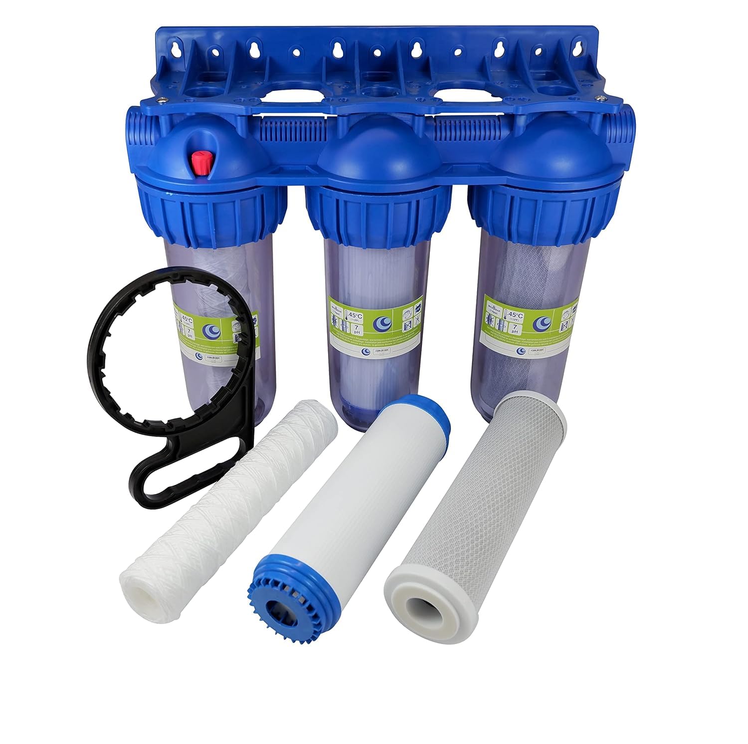 Sistema di prefiltro antigoccia, a 3 livelli, 1 pollice IG (30,29 mm) approvvigionamento idrico di casa, giardino e impianto idraulico domestico
