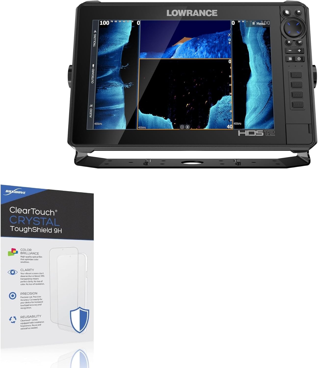 BoxWave Screen Protector Compatible with Lowrance HDS-12 Live - ClearTouch Crystal ToughShield 9H (2-Pack), Clear 9H Tough Flexible Film Screen Protector