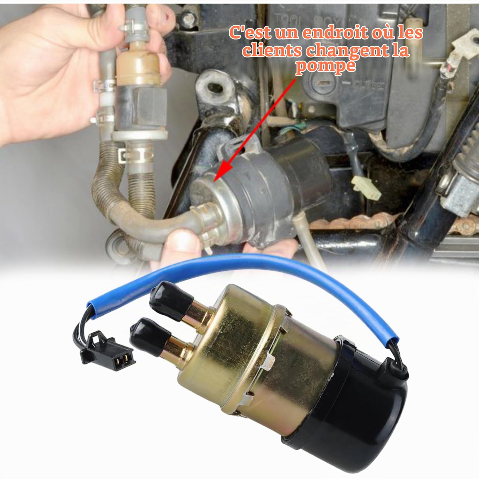 Twowinds Pompe à Carburant Moto Compatible avec Honda, Kawasaki, Suzuki