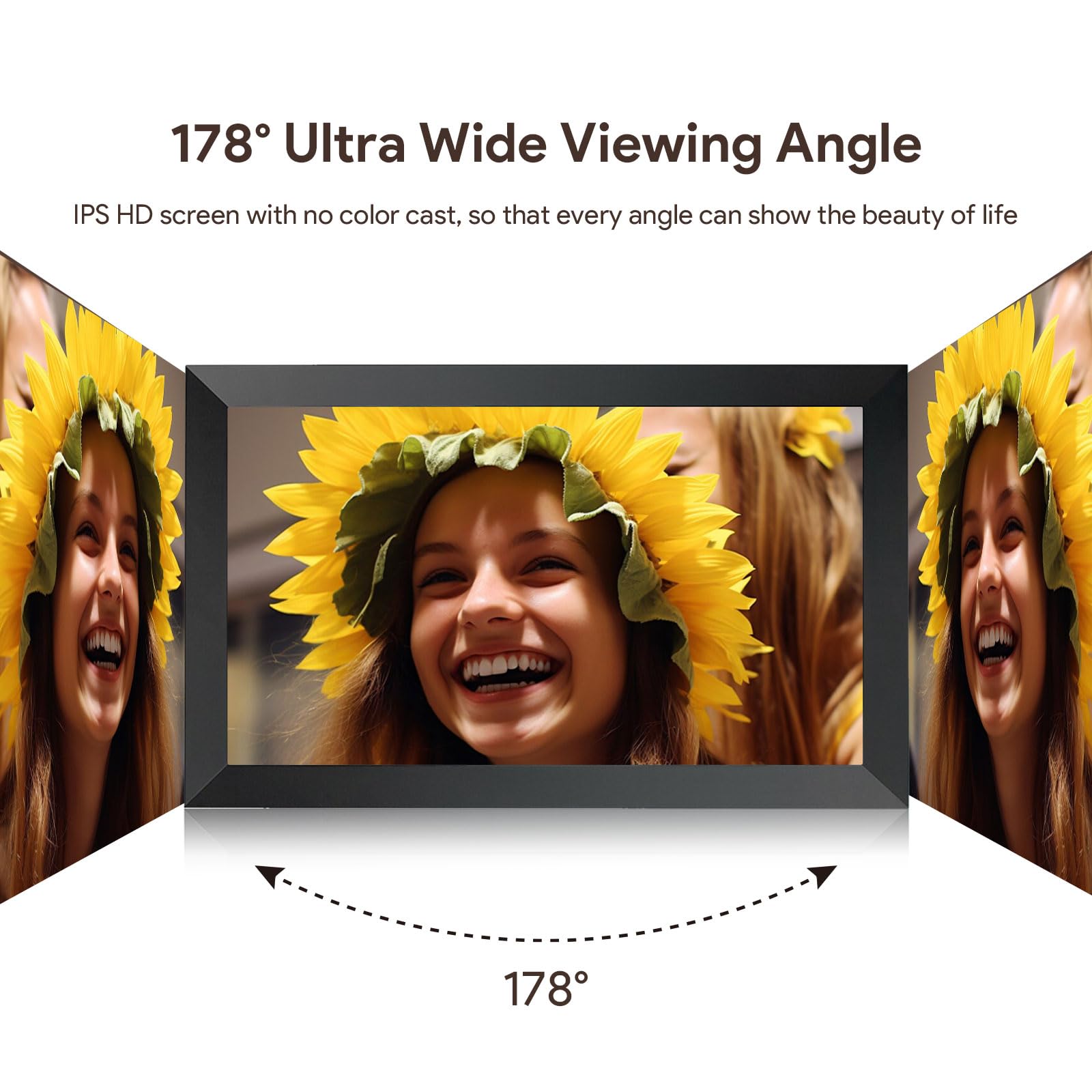 Frameo WLAN Digitaler Bilderrahmen 15,6 Zoll, 1920x1080 FHD IPS Touchscreen Smart Fotorahmen,Elektronischer Fotorahmen Groß mit 32GB,Automatische Drehung,Teilen von Bildern, Videos,Wandmontage Möglich