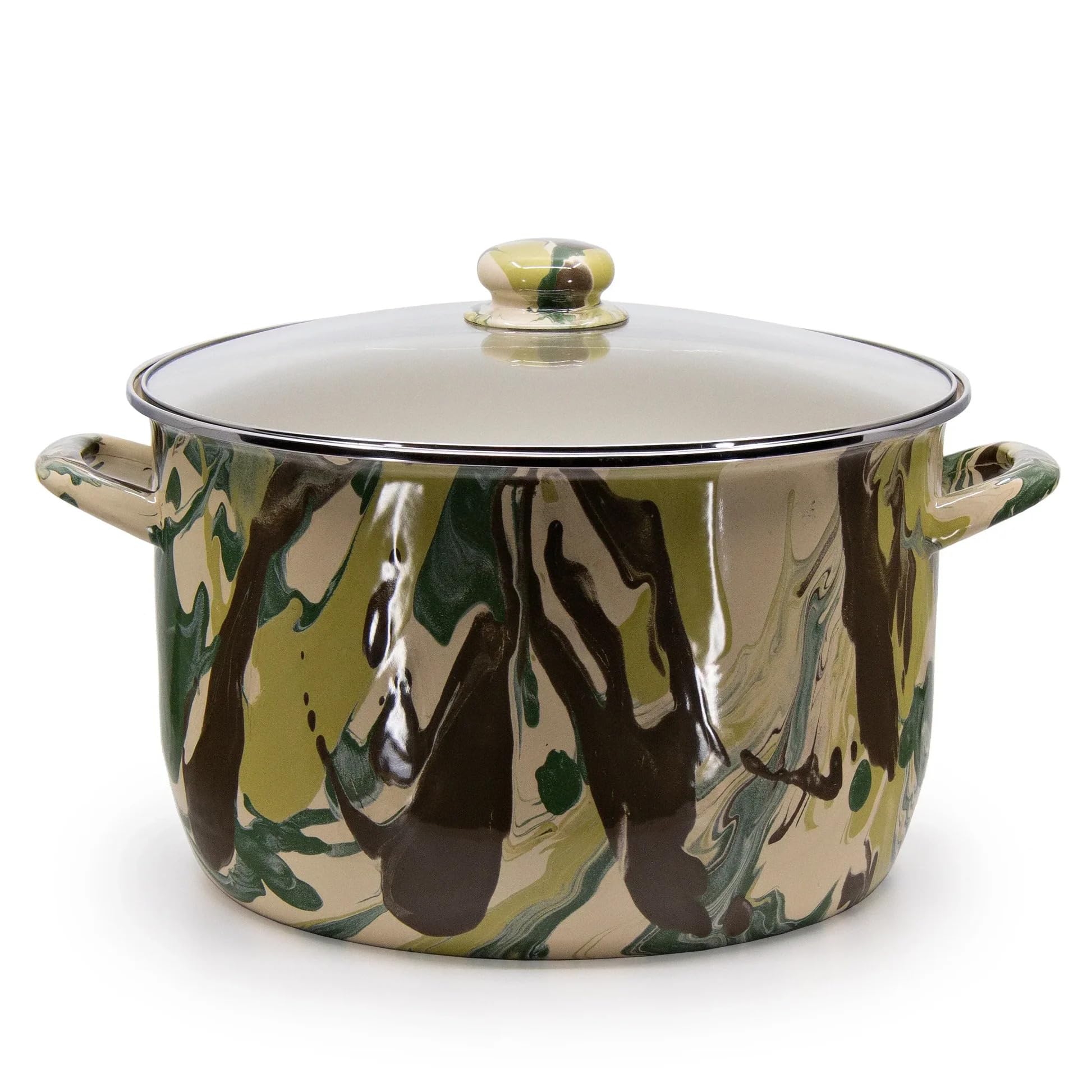 Golden Rabbit 18qt Enamel Soup Pot - Cobalt Swirl -4