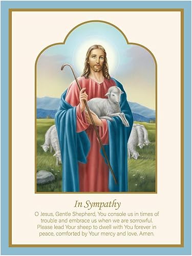 Catholic Pop-Up Cards - 6" x 8" 12 Count 3D Sympathy - Christ the Good Shepherd