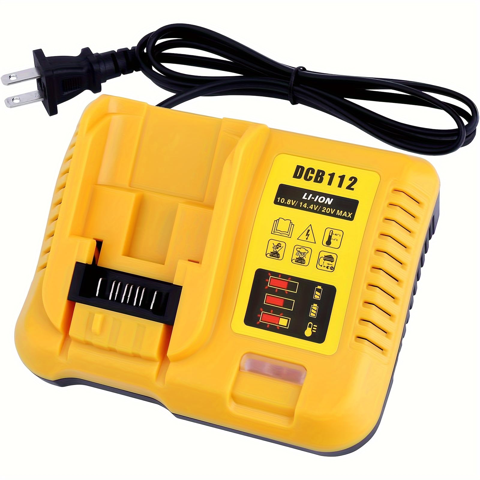 DCB112 20V Battery Charger Replaces for Dewalt 20V Battery Charger DCB107 DCB115, Compatible with Dewalt 12V/20V Max Lithium Battery DCB206 DCB204 DCB205 DCB120 DCB127