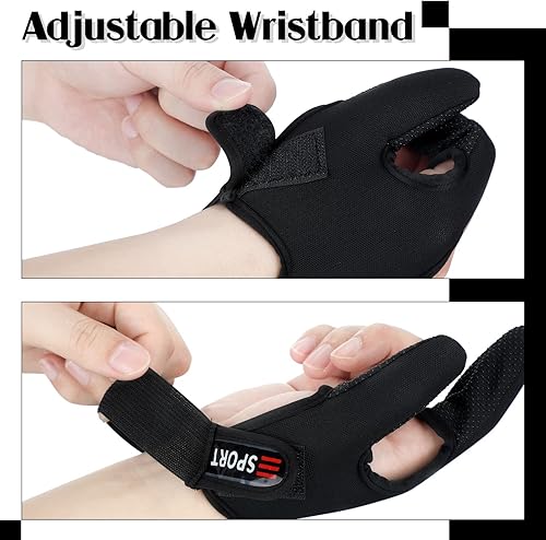 Miniatura 3 de Sotiff 3 piezas de guantes antideslizantes para hombres y mujeres, unisex, banda elástica, guantes de dedo de pesca, protectores para pesca al aire