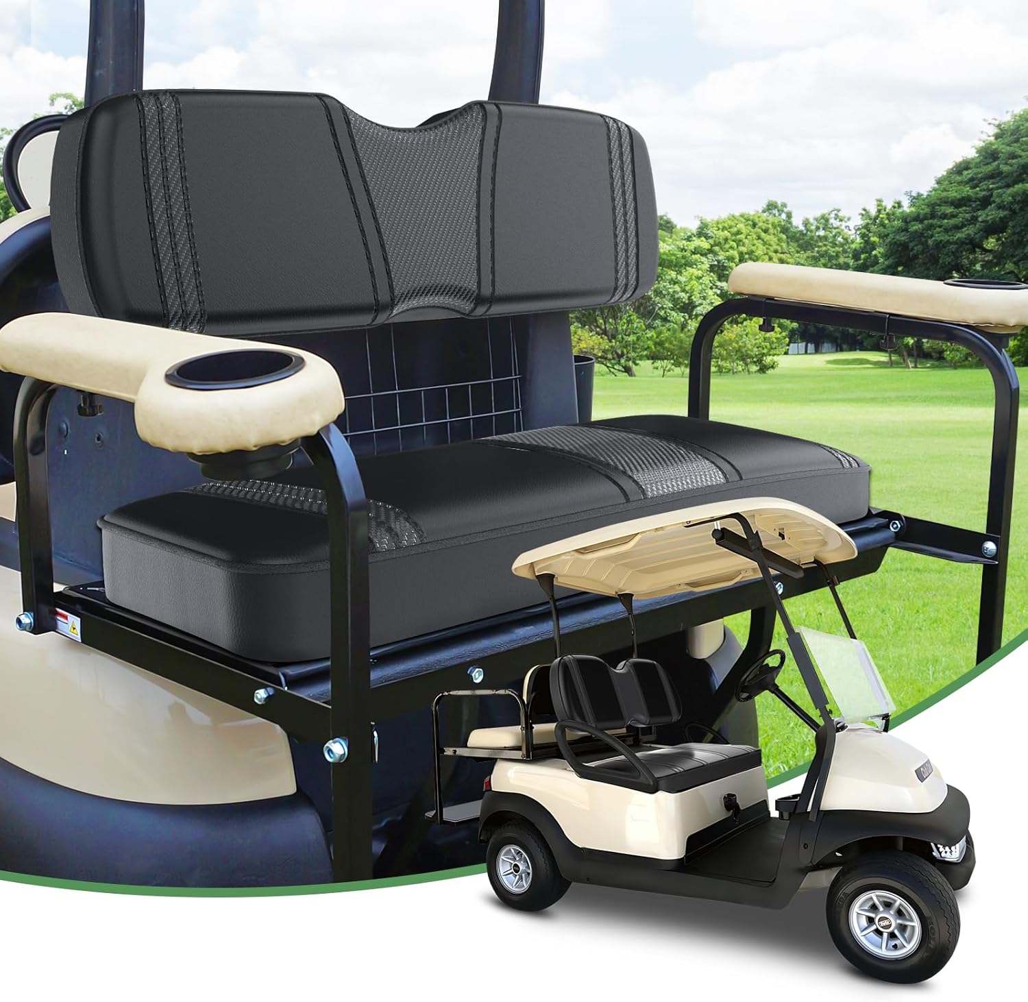 T TGBROS Golf Cart Seat Covers Fit for All Club Car EZGO