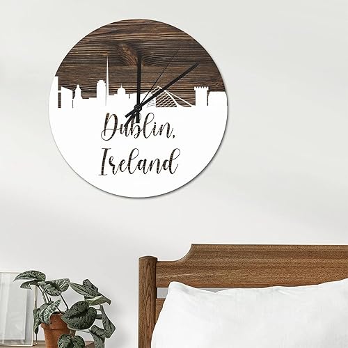 Miniatura 9 de Munich Skyline Alemania - Reloj de pared de PVC para parque nacional reloj de pared grande de 88 pulgadas funciona con pilas silencioso sin tictac