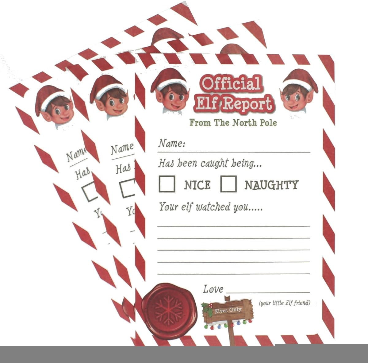 Elves Behavin' Badly Christmas Elf Corner Reports- Pack of 25