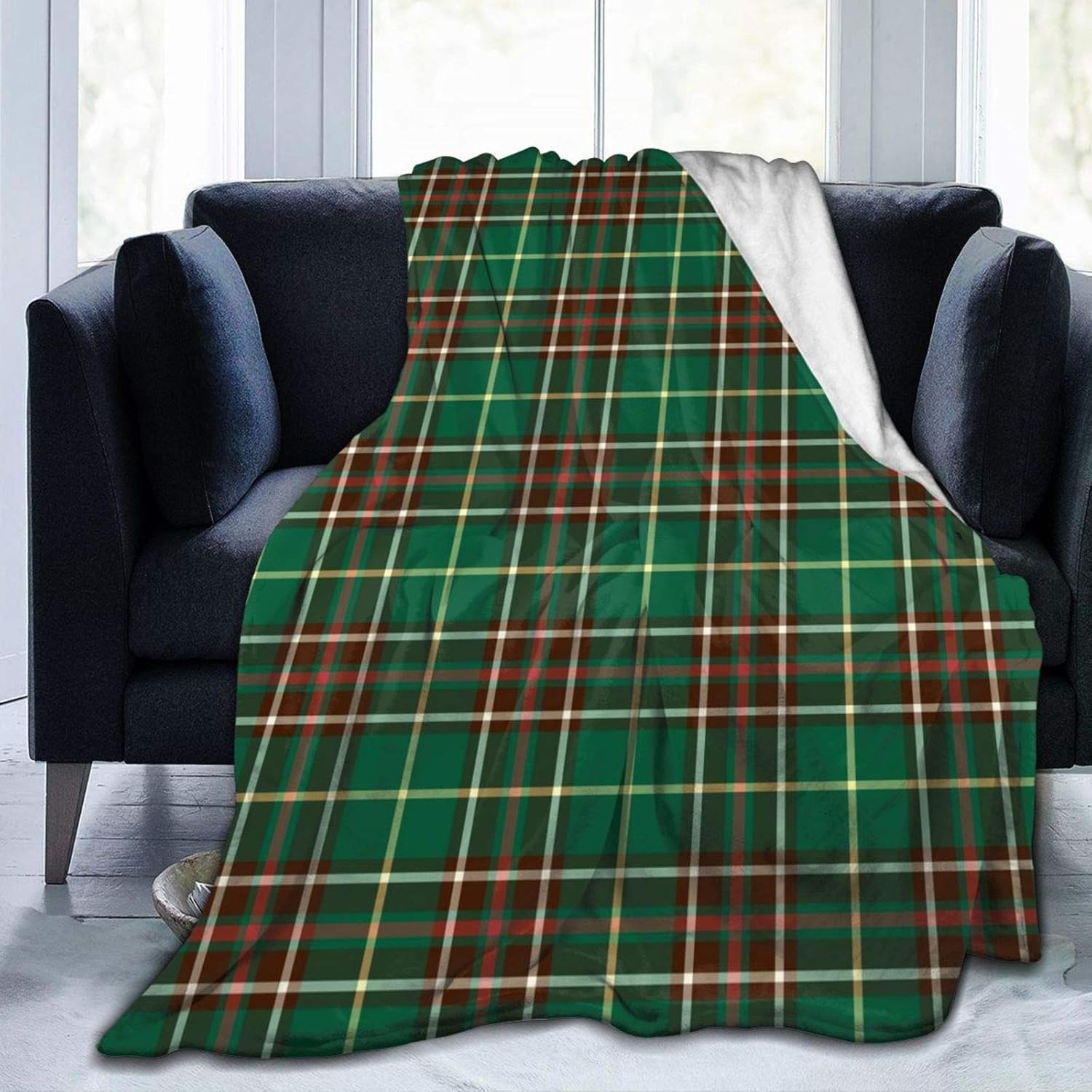 Province of Newfoundland Tartan Throw Blanket, Ultra Soft Flannel Blanket Warm Bed Blanket Fit Sofa and Couch