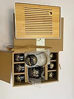 Vista 1 de Juego de té japonés, juego de té esmaltado negro en caja de regalo con 1 tetera, 1 colador de té, 1 bandeja de té y 6 tazas de té. Juego de té ideal