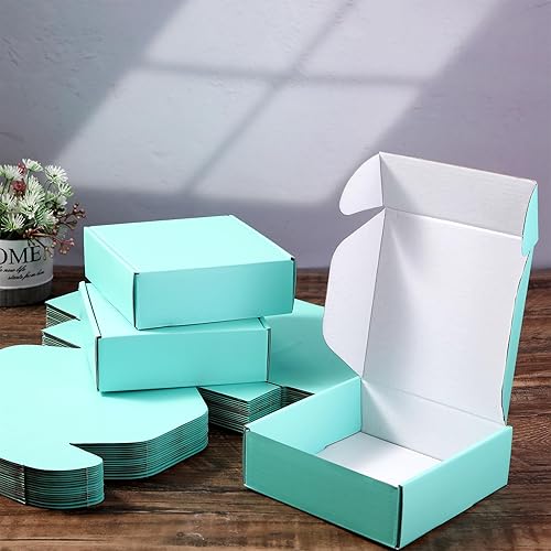 Miniatura 6 de Paquete de 100 cajas de envío de 6 x 6 x 2 pulgadas, cajas de cartón corrugado pequeñas, cajas de correo corrugado, cajas móviles reutilizables para