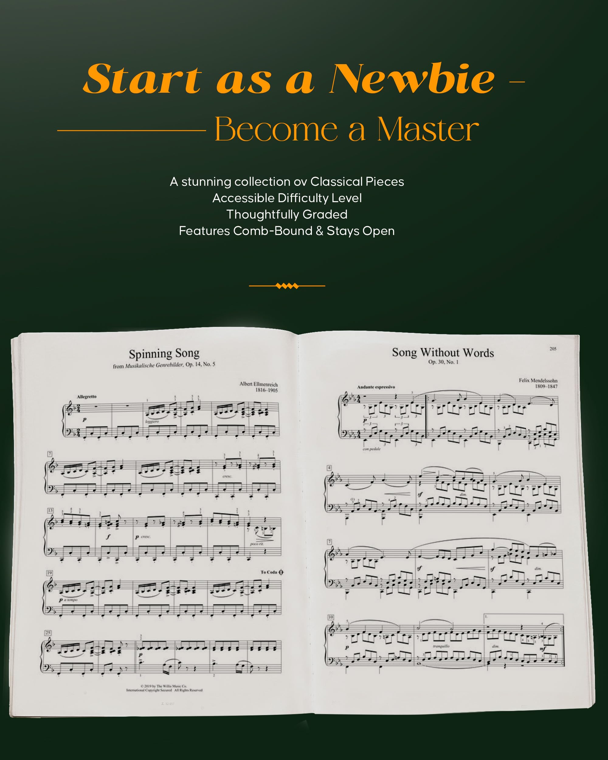 The Classical Piano Solos Collection: 106 Graded Pieces from Baroque to the 20th C. Compiled & Edited by P. Low, S. Schumann, C. Siagian - Classical Piano Sheet Music Book for Teachers and Students - Image 9
