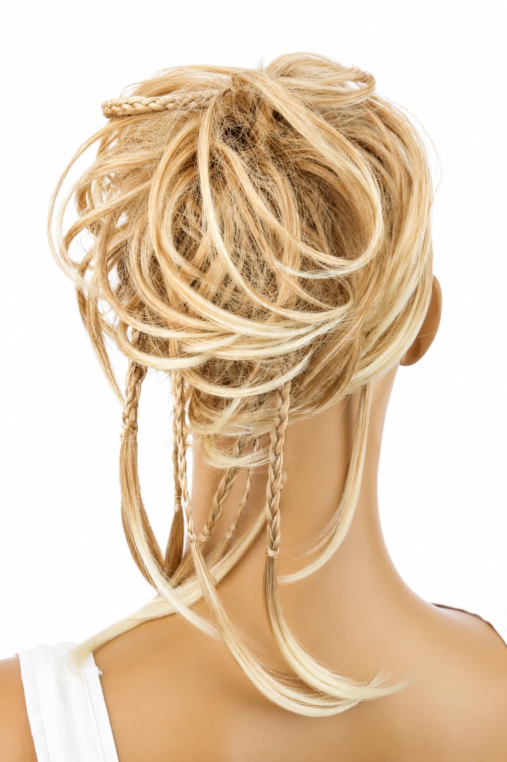 CAISHA Parrucchino Jumbo Elastico Per Capelli Acconciature Da Sposa Chignon Ondulato Biondo Mix G11D