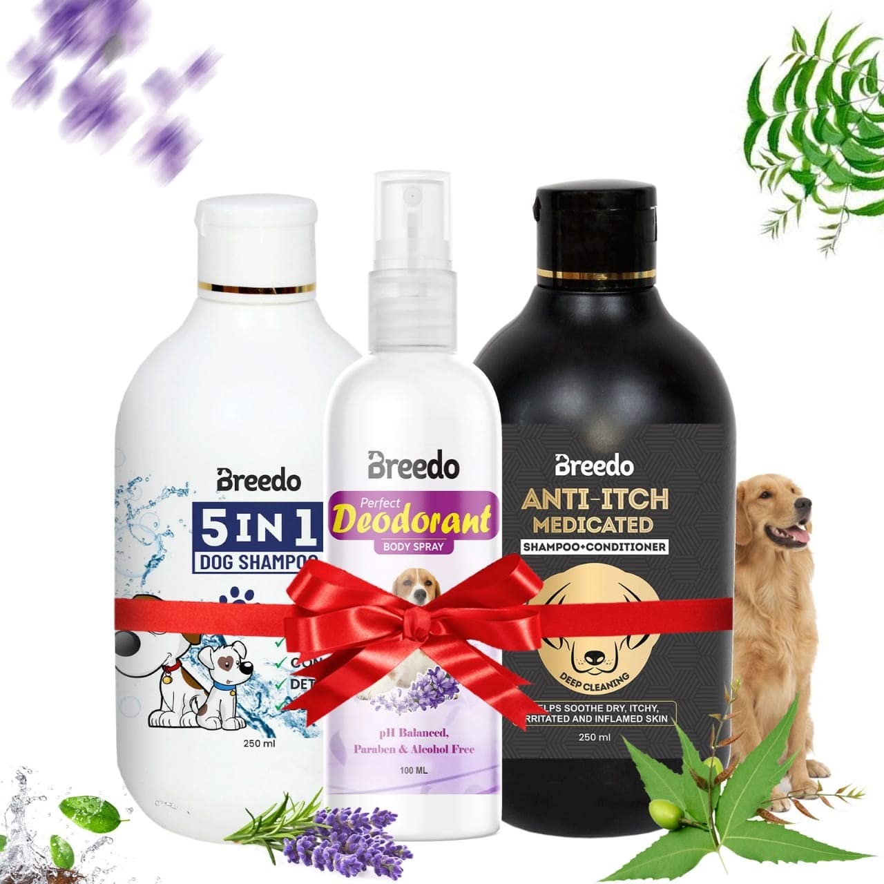 Breedo (Combo of 3) Dog 5 in 1 Shampoo +Anti-Itch Shampoo(500 ml)+ 100 ml Perfect Dog Body Deodorizer Spray Natural Itch Relief Dog Shampoo for Labrador, German Shepherd, Golden Retriever (B0B466K1K5) Amazon Price History, Amazon Price Tracker