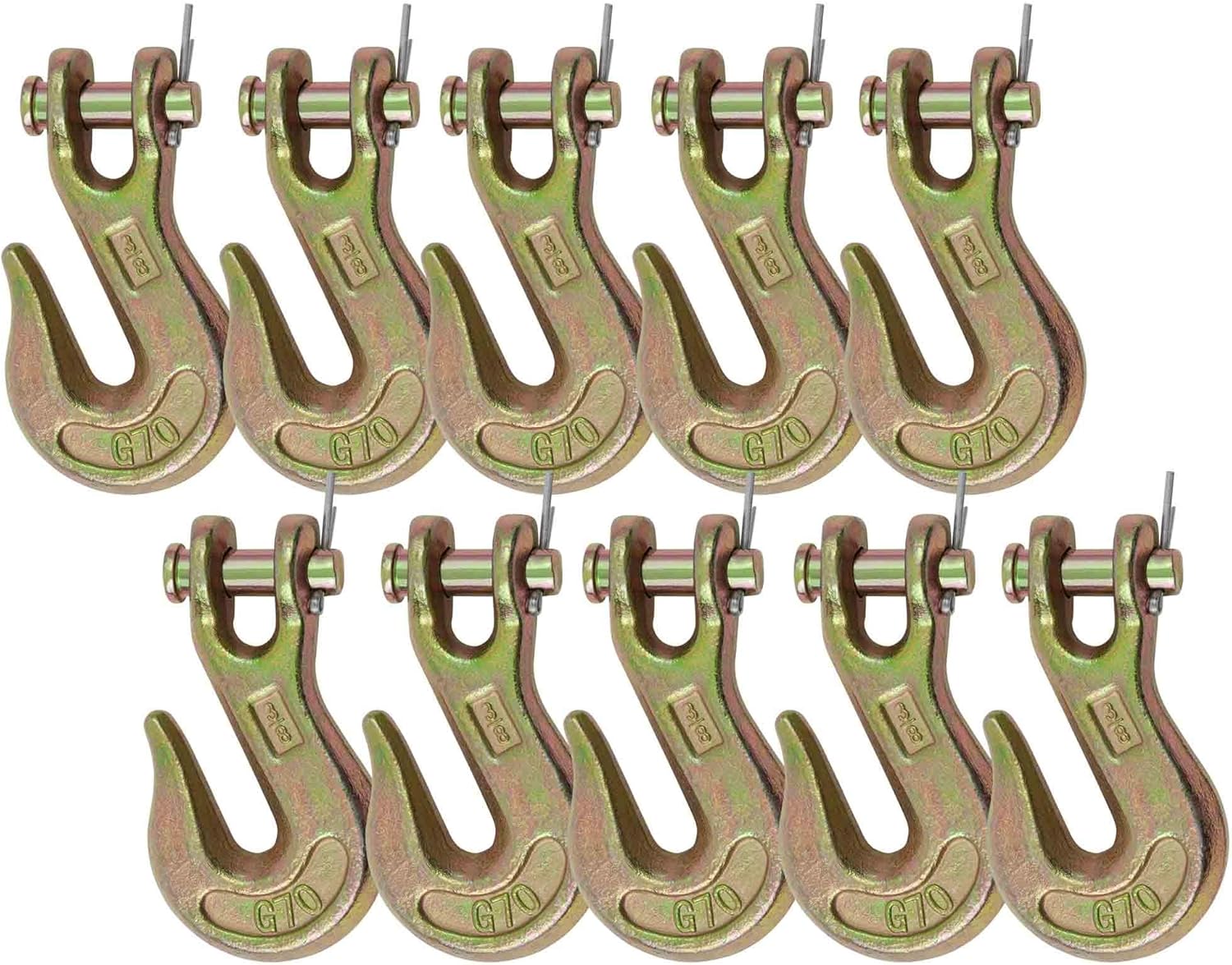 Mytee Products (10 Pack 3/8 Grade 70 Clevis Grab Hooks Wrecker Tow