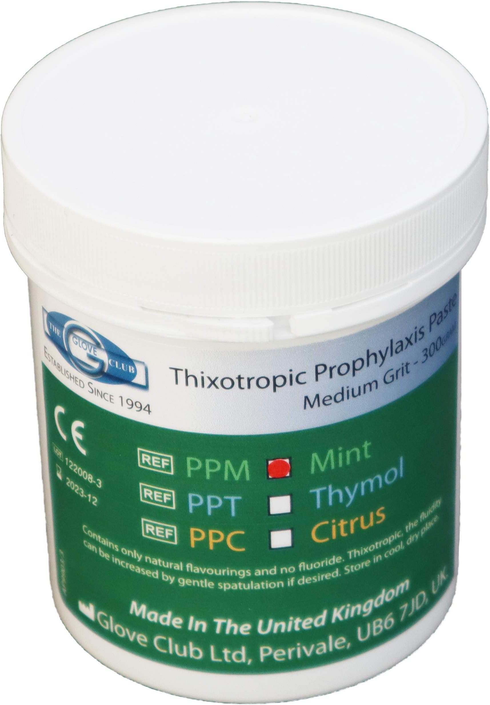 Glove Club Ltd Prophy Paste Thixotropic Mint 300gram Medium Grit Pink Teeth Polishing Cleaning Stain Removal