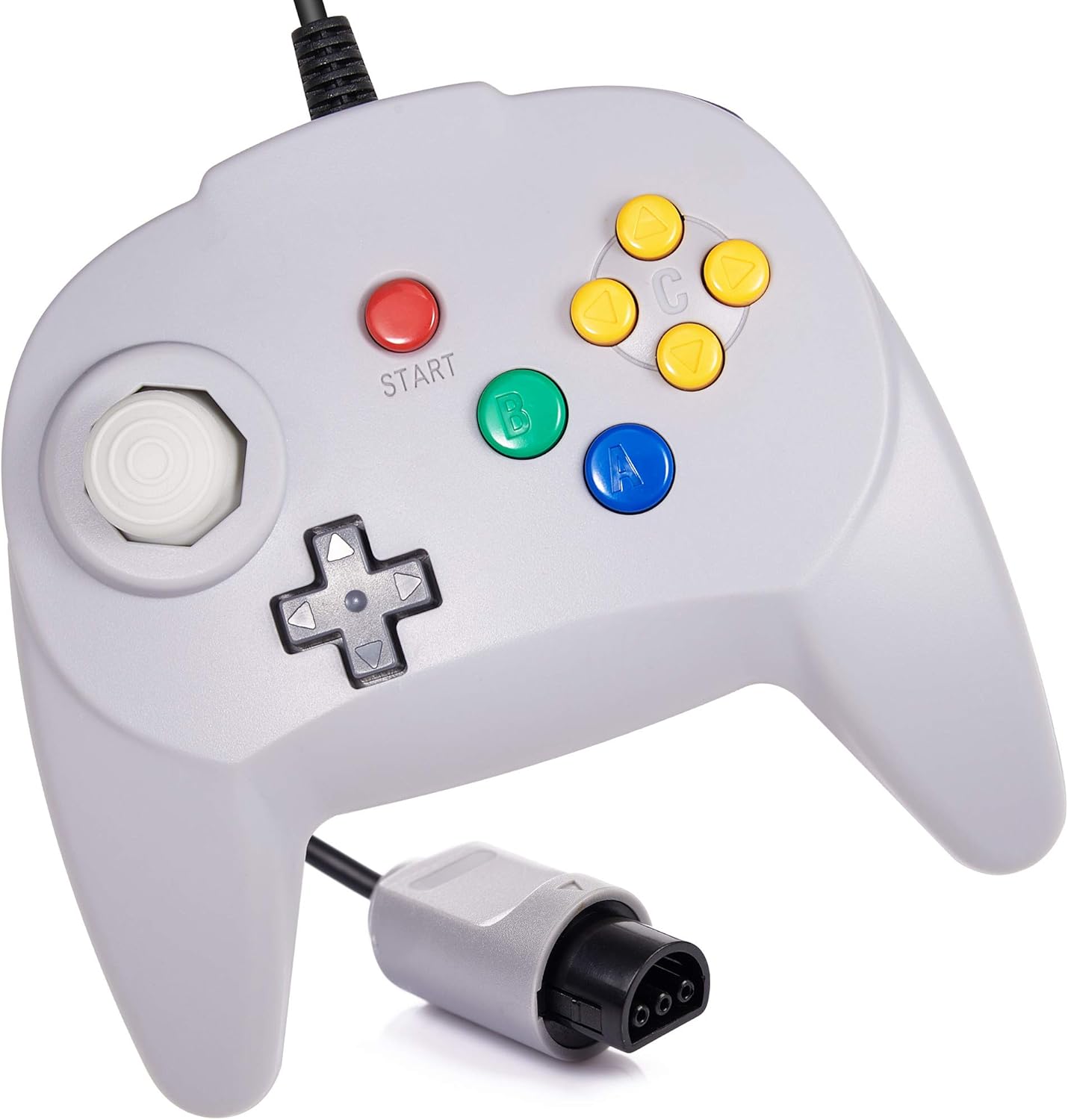KIWITATA Retro Mini Controller, Wired Remote Game Pad Upgraded Joystick for Classic N64 Console (Gray)