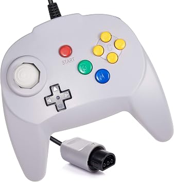 KIWITATA Retro N64 Mini Controller, Classic Wired Remote Game Pad Upgraded Joystick Controller for N64 System Video Console Gray
