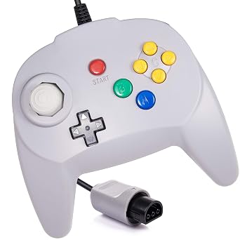 KIWITATA Retro N64 Mini Controller, Classic Wired Remote Game Pad Upgraded Joystick Controller for N64 System Video Console Gray