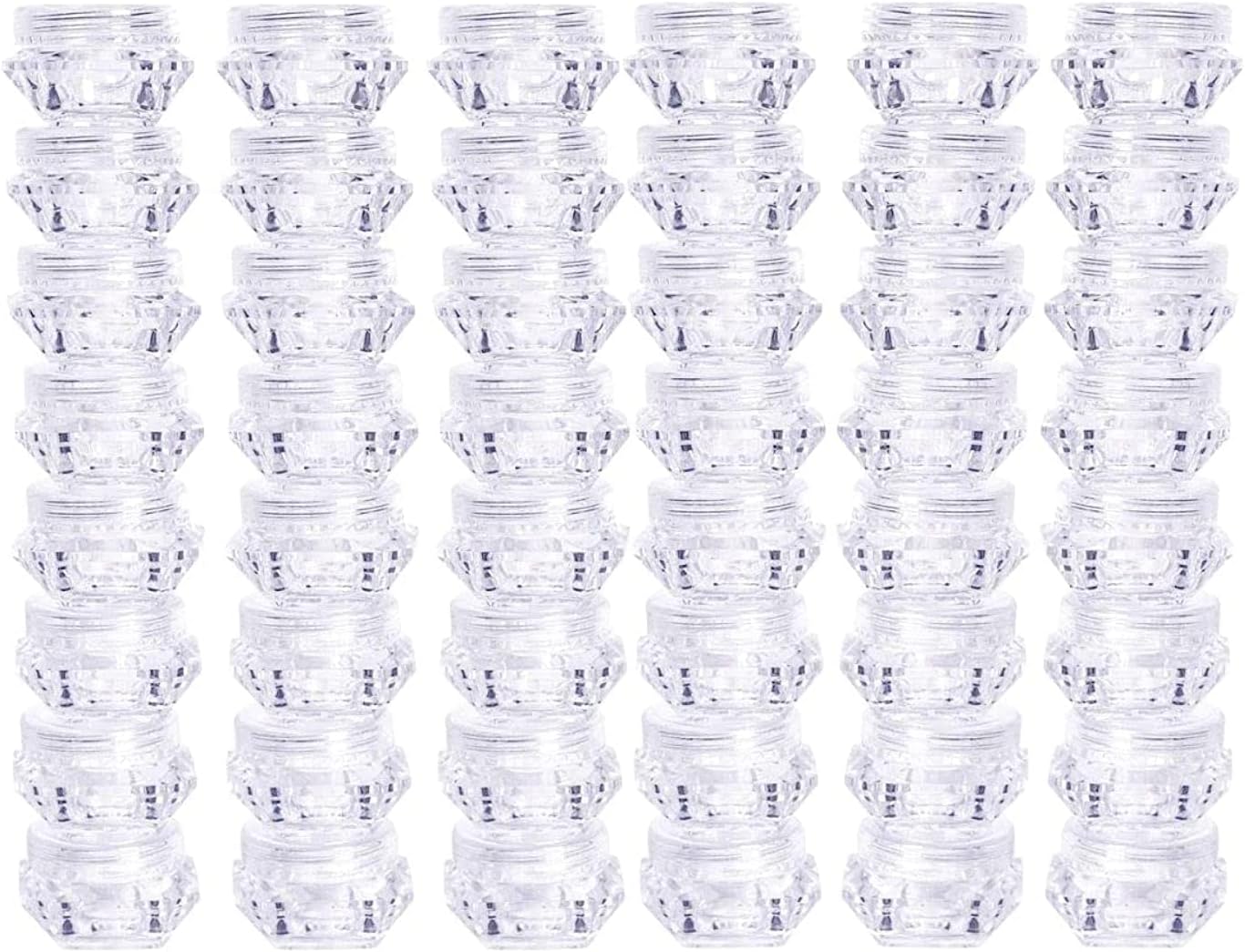 5g Cosmetic Jars Makeup Plastic Jars BPA FREE Samples Lip Balm Containers Empty Plastic Jars Cosmetic Containers Small Plastic Containers with Lids(Diamond Shaped,40 Pack)