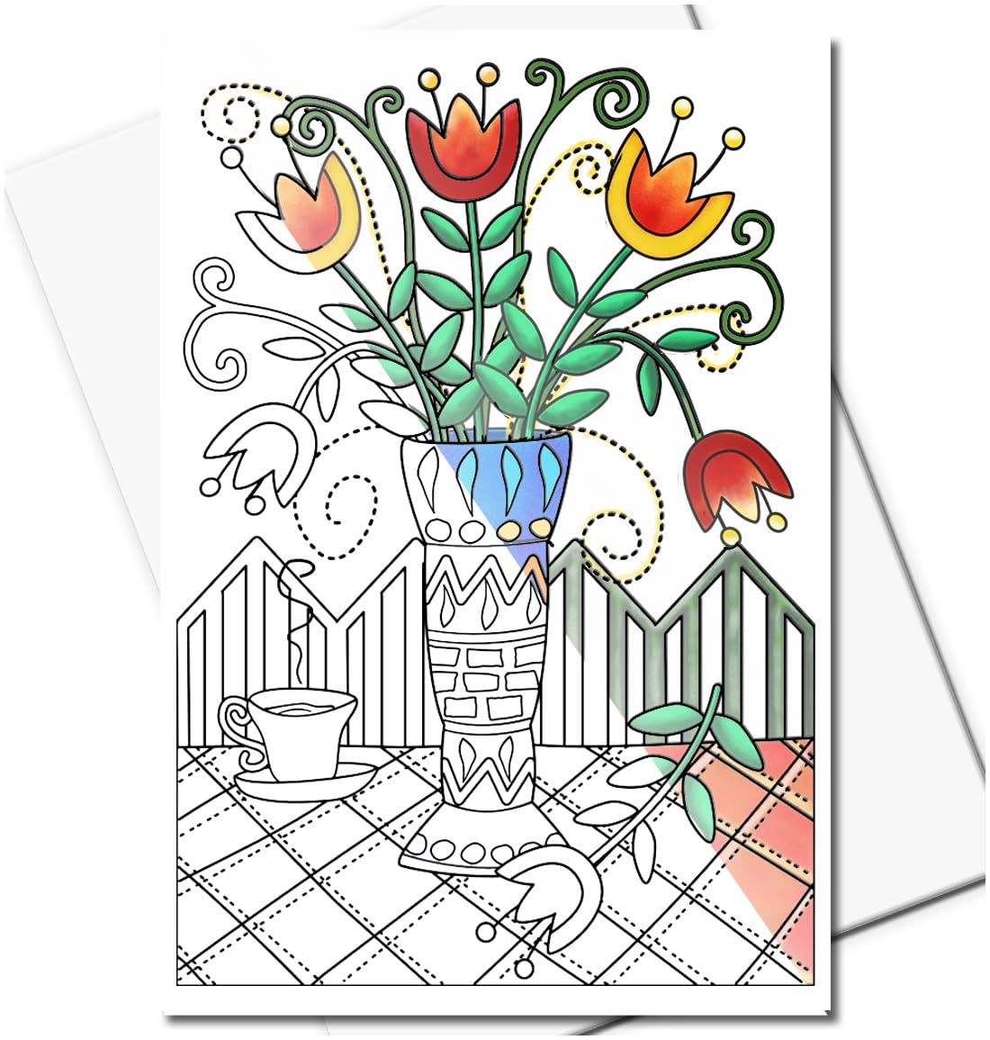 Art Eclect Tarjetas de felicitación para cumpleaños y notas de agradecimiento para adultos (10 tarjetas y 10 sobres blancos, juego de The Garden)