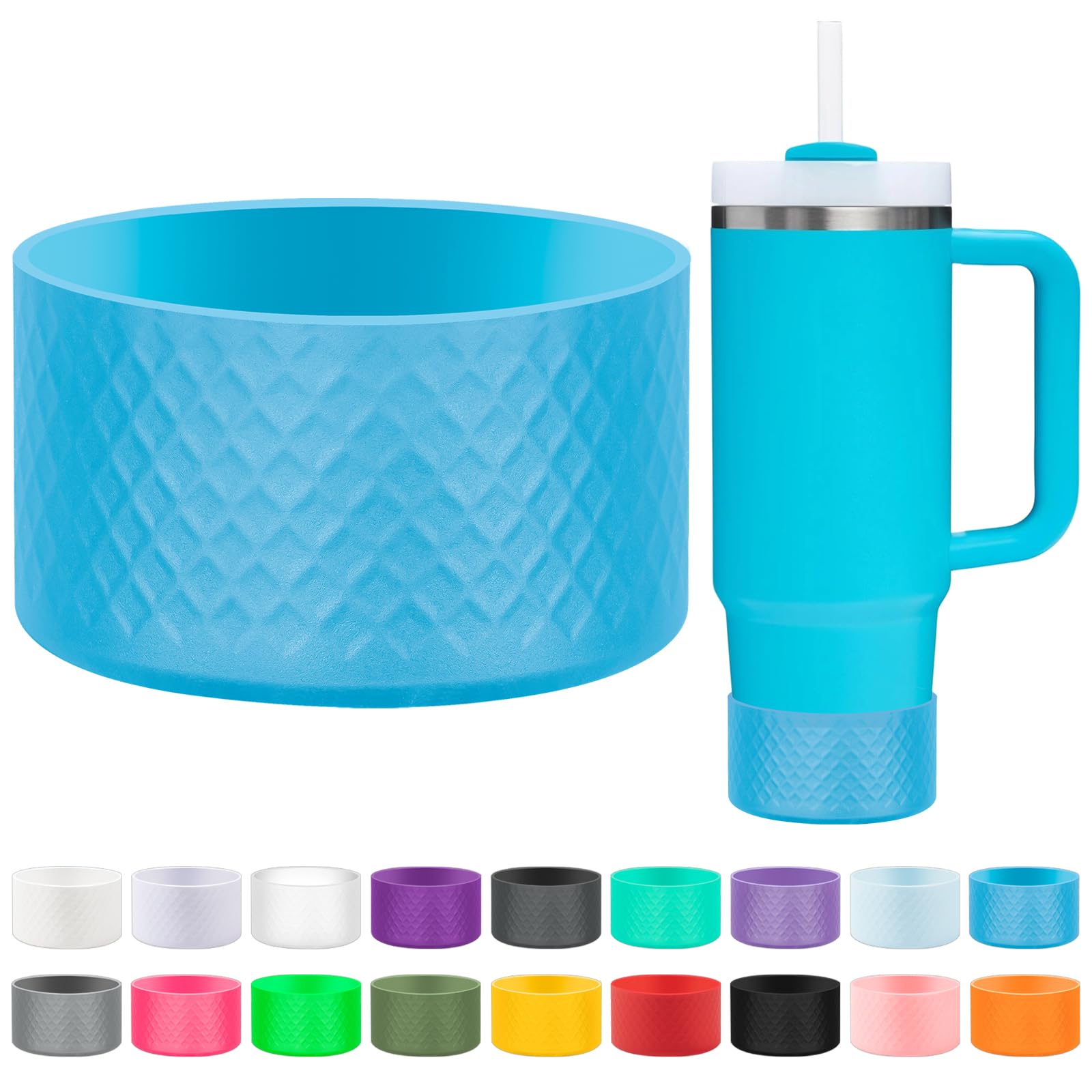 LOXICEN Silicone Boot for Stanley, Cup Boots Compatible with Stanley 40oz 30oz 20oz Tumbler, Cup Accessories Boot Blue